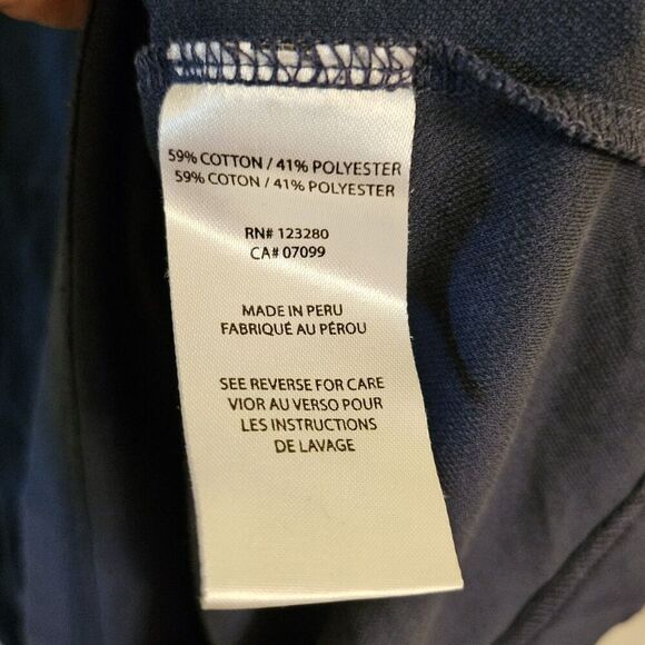 Travis Mathew Nash Polo Shirt Mens Large Navy Blue Striped Golf Performance - Picture 5 of 9